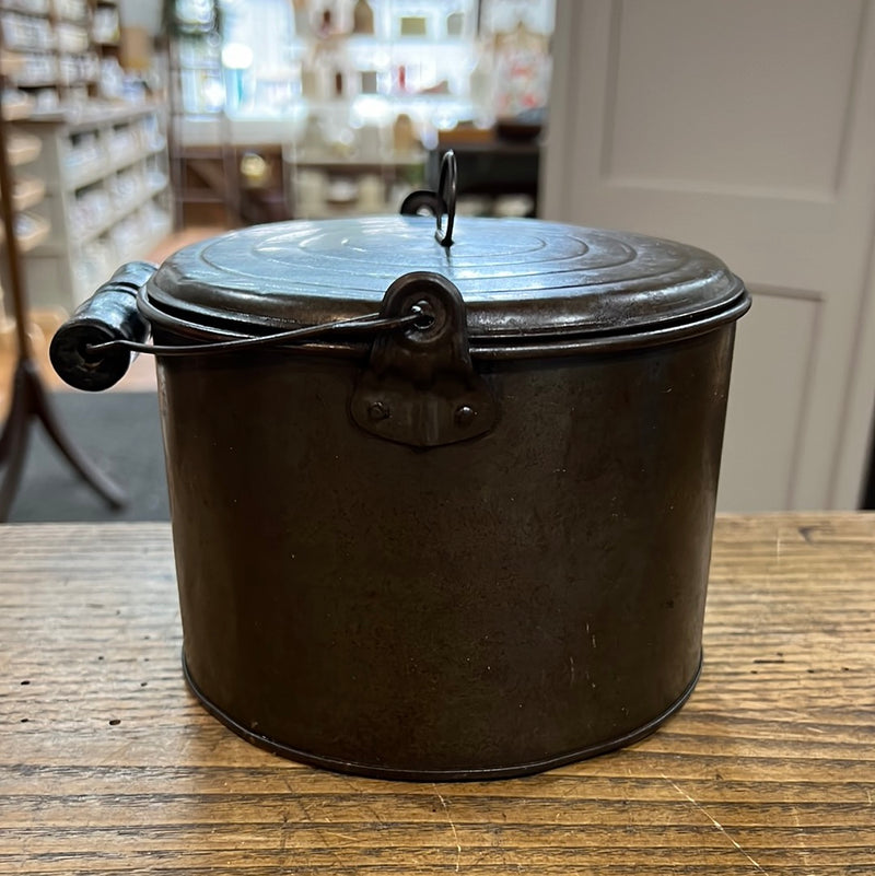 Vintage Tin Berry Pail/Bucket with Lid