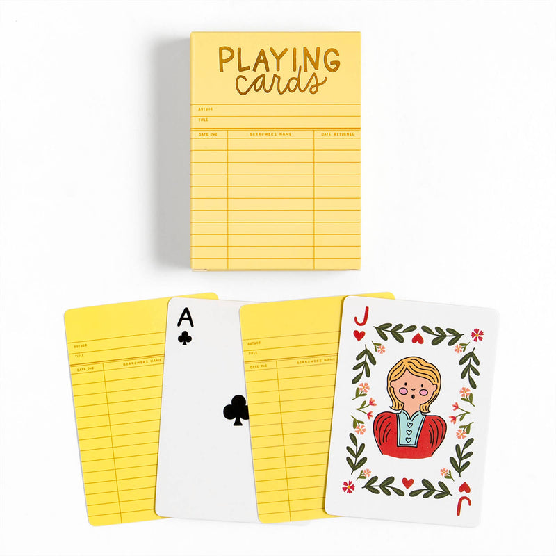 Yellow Library Card Deck Of Playing Cards