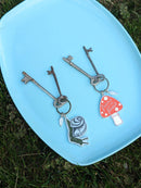 Metal enamel keychain / bag charm | friend of the forest mushroom