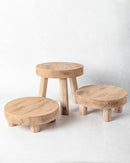 Round Reclaimed Wood Riser Stand | Made In USA: 4"