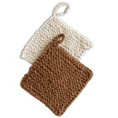 Knitted Wool Pot Holders: Natural