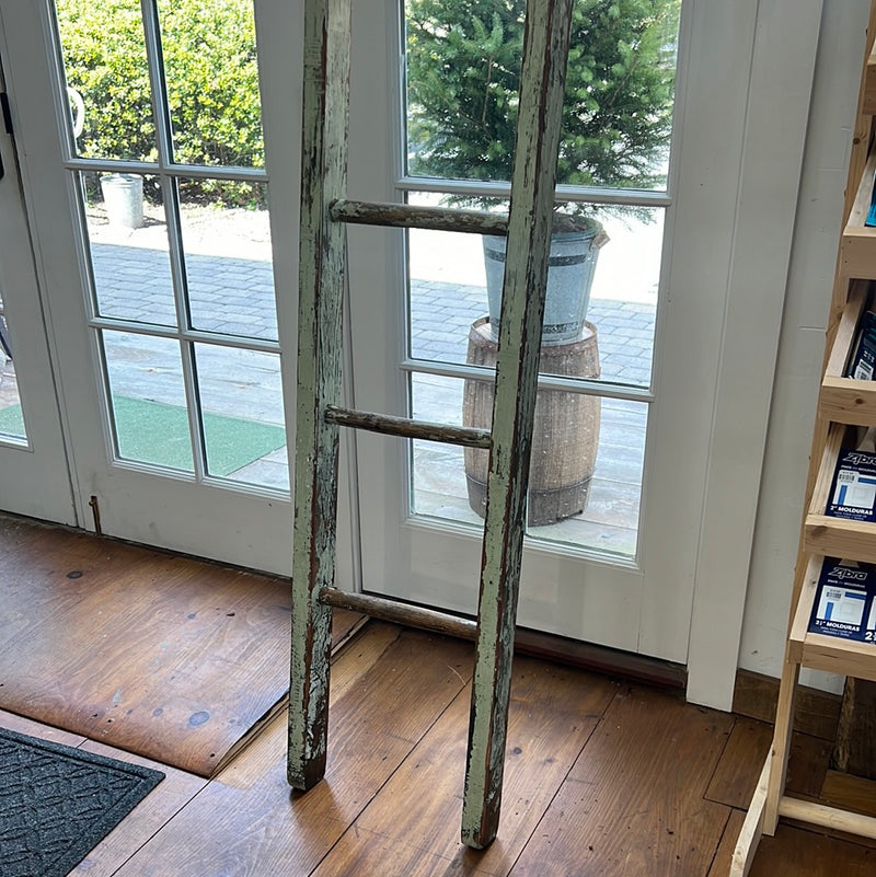 Vintage 10 Foot Painted Mint Green Ladder