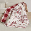 Winter Sleigh Ride Quilted Throw: Red