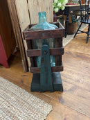 Antique Embossed 5 Gallon Rock Spring Water Co. Bottle and Fred C White Shipping/Transporting Wooden Crate with Tilt Rack Frame