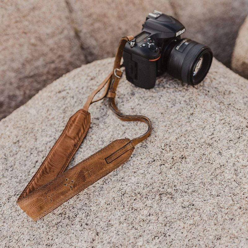 Light Brown Leather Camera Strap: Blonde