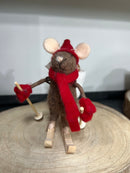 Handmade Wool Felt Mouse Gourmand Ornament