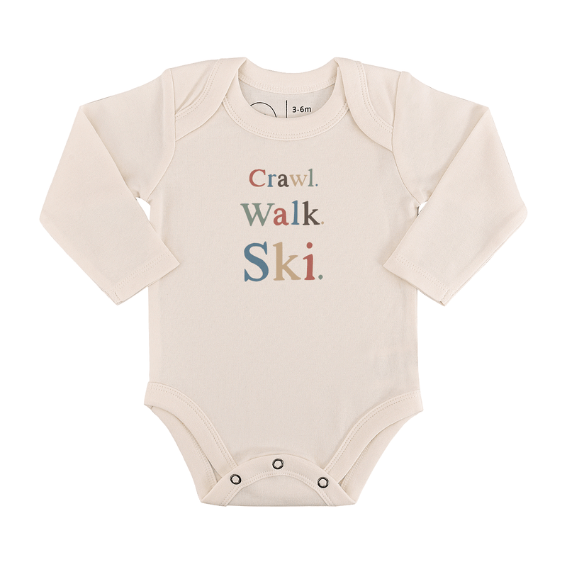 Baby Long Sleeve Graphic Bodysuit | Crawl Walk Ski: / 0-3M