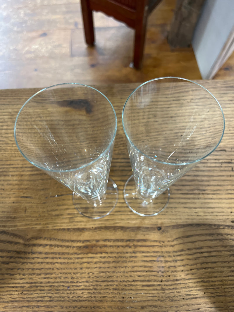 Vintage Pair of Mid-Century Lenox Pilsner Beer/ Champagne Glasses