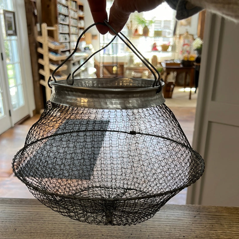 Vintage Italian Wire Mesh Collapsible Strainer/Egg Basket