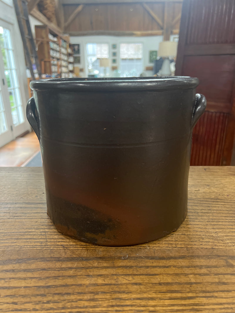 Vintage Stoneware Brown Glazed Crock