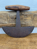 Early Hand Forged Food Chopper with Wood Handle