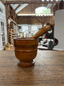 Vintage Wooden Mortar and Pestle
