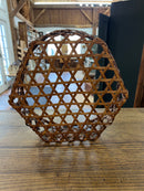 Vintage 13” Shaker Style Hexagonal Weave Cheese Basket