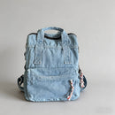 Vintage Washed Denim Backpack: Navy / One Size