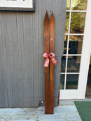 Vintage Wooden Pair of Skis