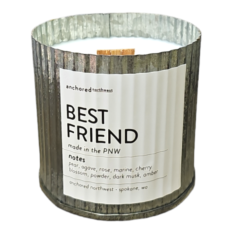 Best Friend Rustic Vintage Farmhouse Wood Wick Candle: 10oz