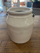 Antique Primitive Stoneware Jar with Wire Bail Handle