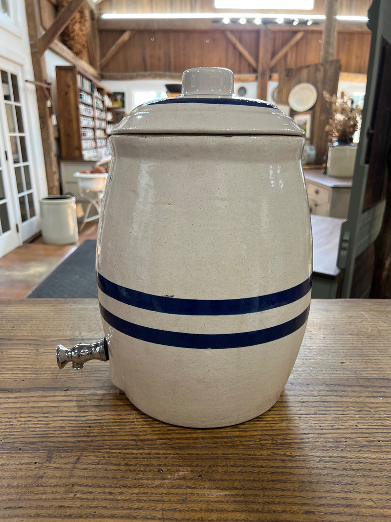 Vintage Two Gallon Blue Crown Crock Water Dispenser