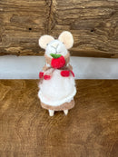 Handmade Wool Felt Mouse with Cake Ornament, 2 Styles