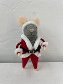 Handmade Wool Felt Mouse Ornament, Red & Green, 2 Styles