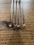 Set of 4 Vintage Clear Glass Swizzle Sticks with Chess Pieces