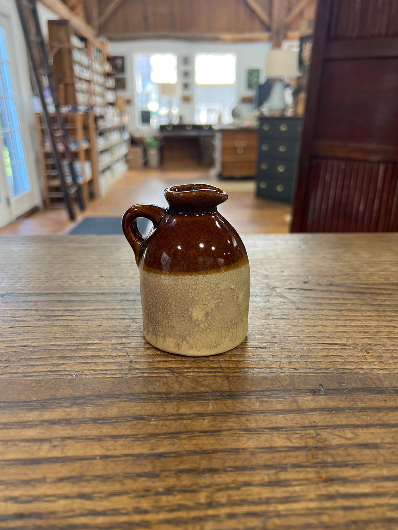 Vintage Stoneware Miniature Vermont Syrup Jug