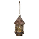 Hand-Painted Glass Birdhouse Ornament