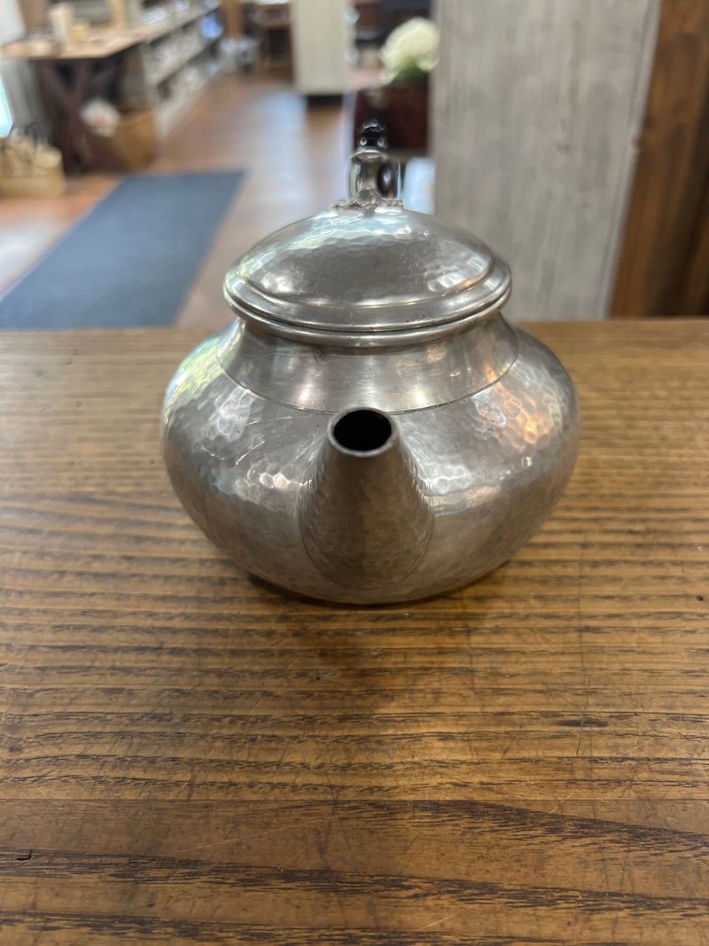 Vintage Abbey Pewter Hammered Teapot