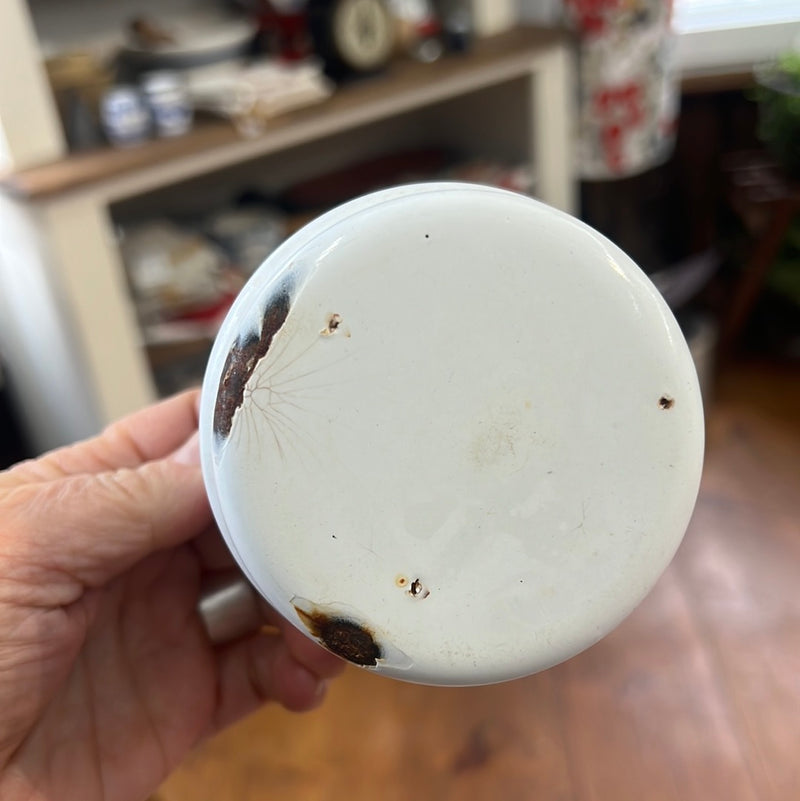 Vintage Enameled White Laundry Soap Shelf