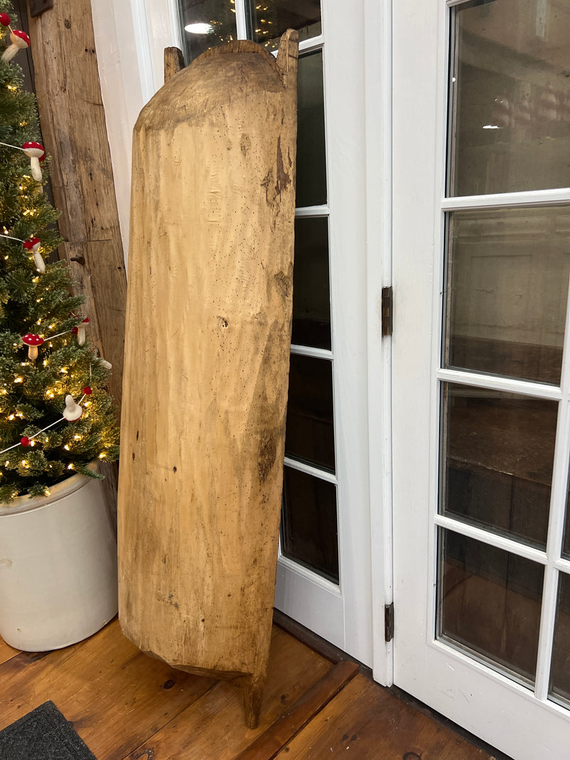 Antique 66.5” Long European Dough Bowl