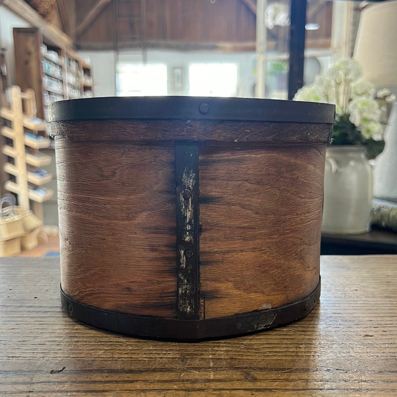 Antique Metal Banded Bent Wood Dry Measure