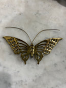 Vintage Brass 6” Wide Butterfly Wall Hanging