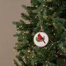 5" CARDINAL EMBROIDERED ORNAMENT
