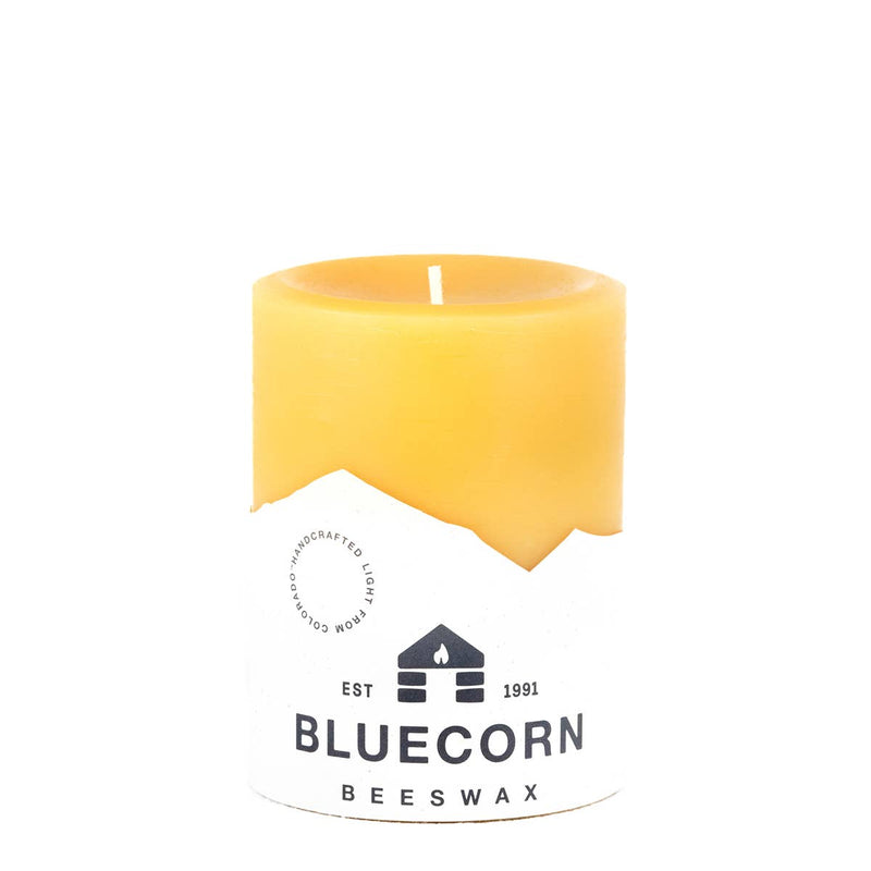 100% Pure Natural Beeswax Pillar Candles: Raw / 3" x 4"