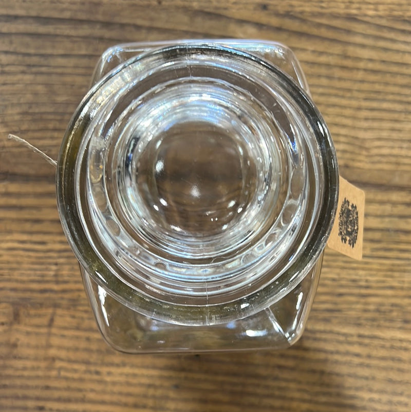 Vintage 10” Tall Clear Glass Canister