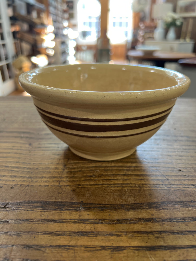 Vintage Robinson Ransbottom YellowWare Triple Brown Banded Mixing 6” Bowl