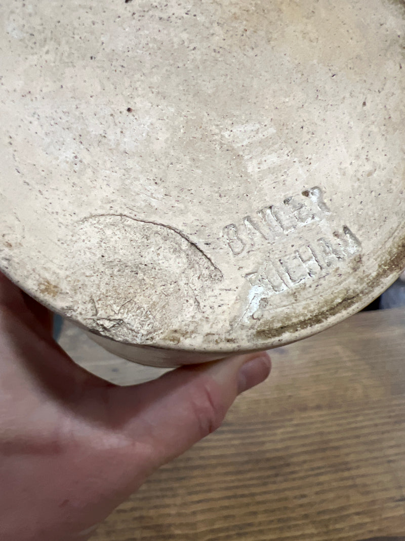 Antique Bailey Fulham English Two Tone Stoneware Jar with Stoneware Lid