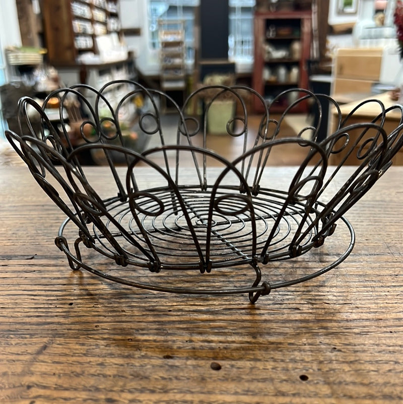 Primitive Vintage Wire Bowl or Egg Basket