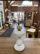 Vintage White Milk Glass Oil Lamp