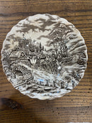 Vintage Staffordshire Royal Mail Brown + White Bowl