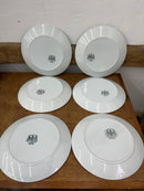 Vintage J + G Meakin Hanley White Ironstone Dinner Plate SET OF SIX