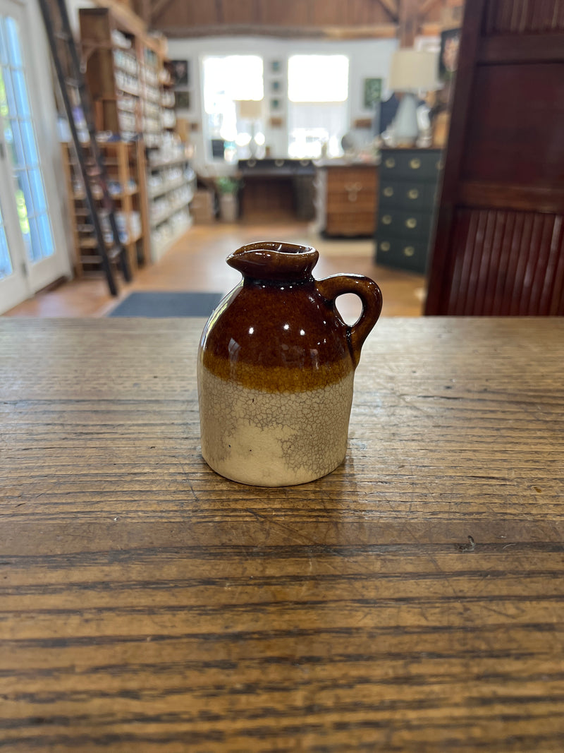 Vintage Stoneware Miniature Vermont Syrup Jug