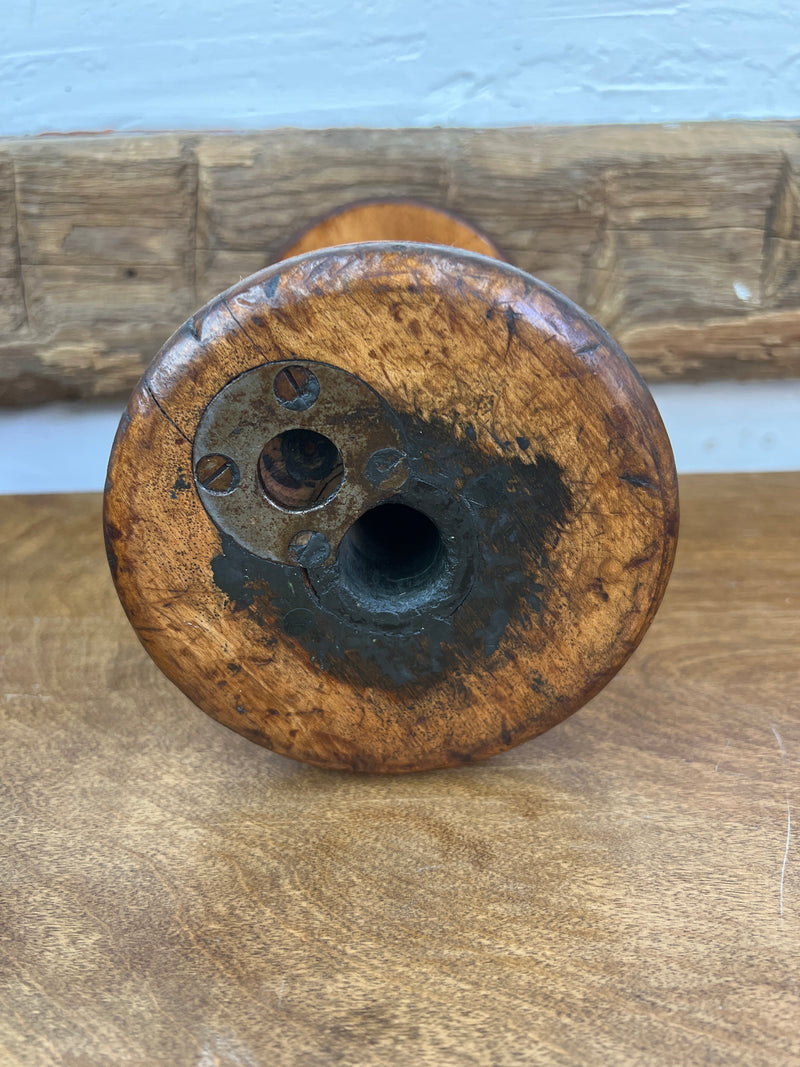 Vintage Wooden Industrial Textile Spool