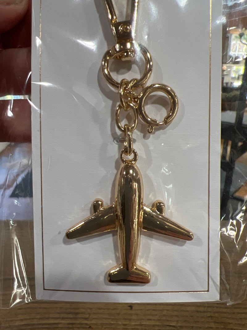 Jet Setter Bag Charm in Shiny Gold