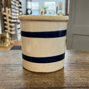 Vintage Blue Striped Crock