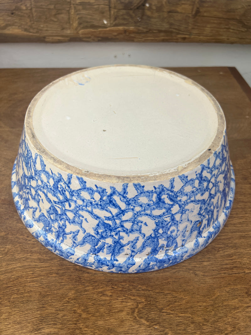 Antique Blue + White Spongeware Cream/Milk Pan