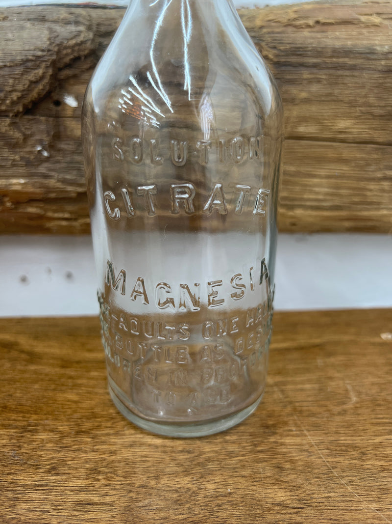 Vintage Citrate Magnesia Bottle with Porcelain Stopper