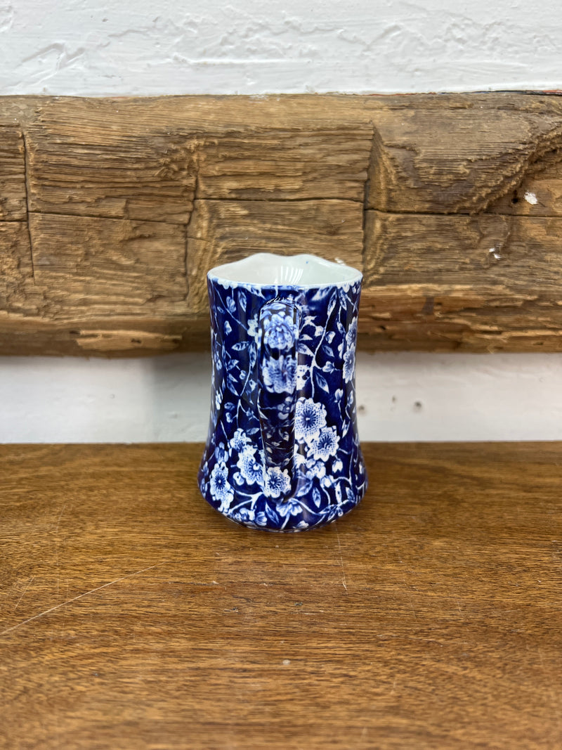 Vintage Crownford Staffordshire Blue Calico Creamer