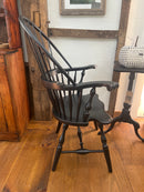 Antique Sack Back Windsor Armchair in Black