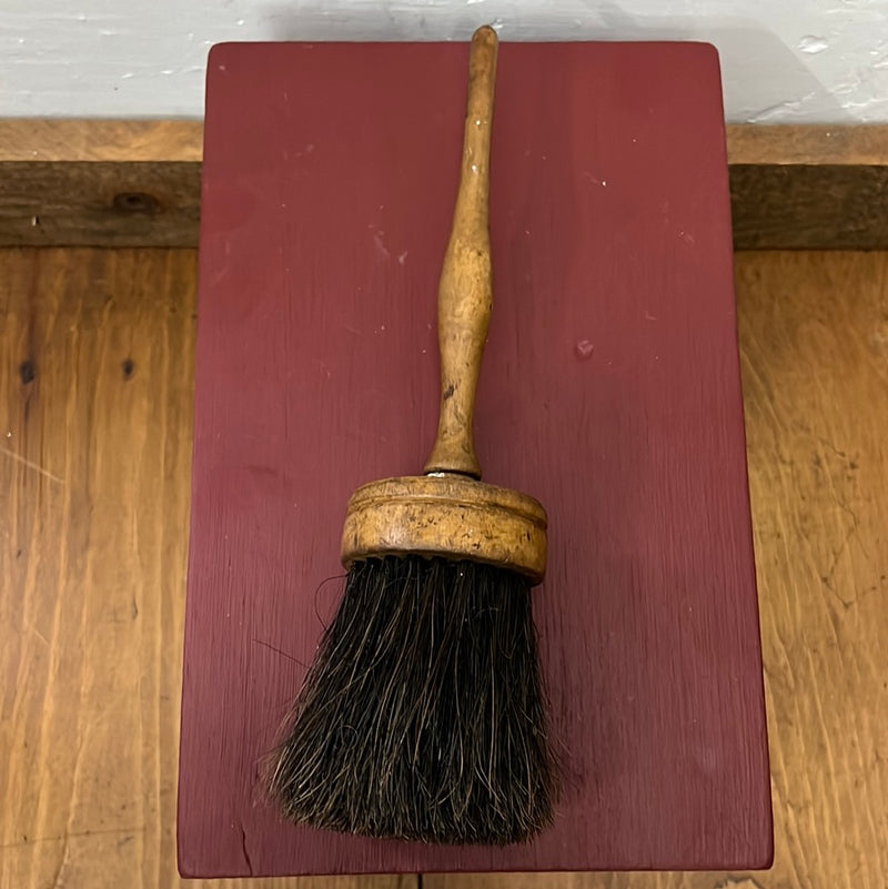 Vintage 11” Round Horsehair Paint Brush with Turned Handle